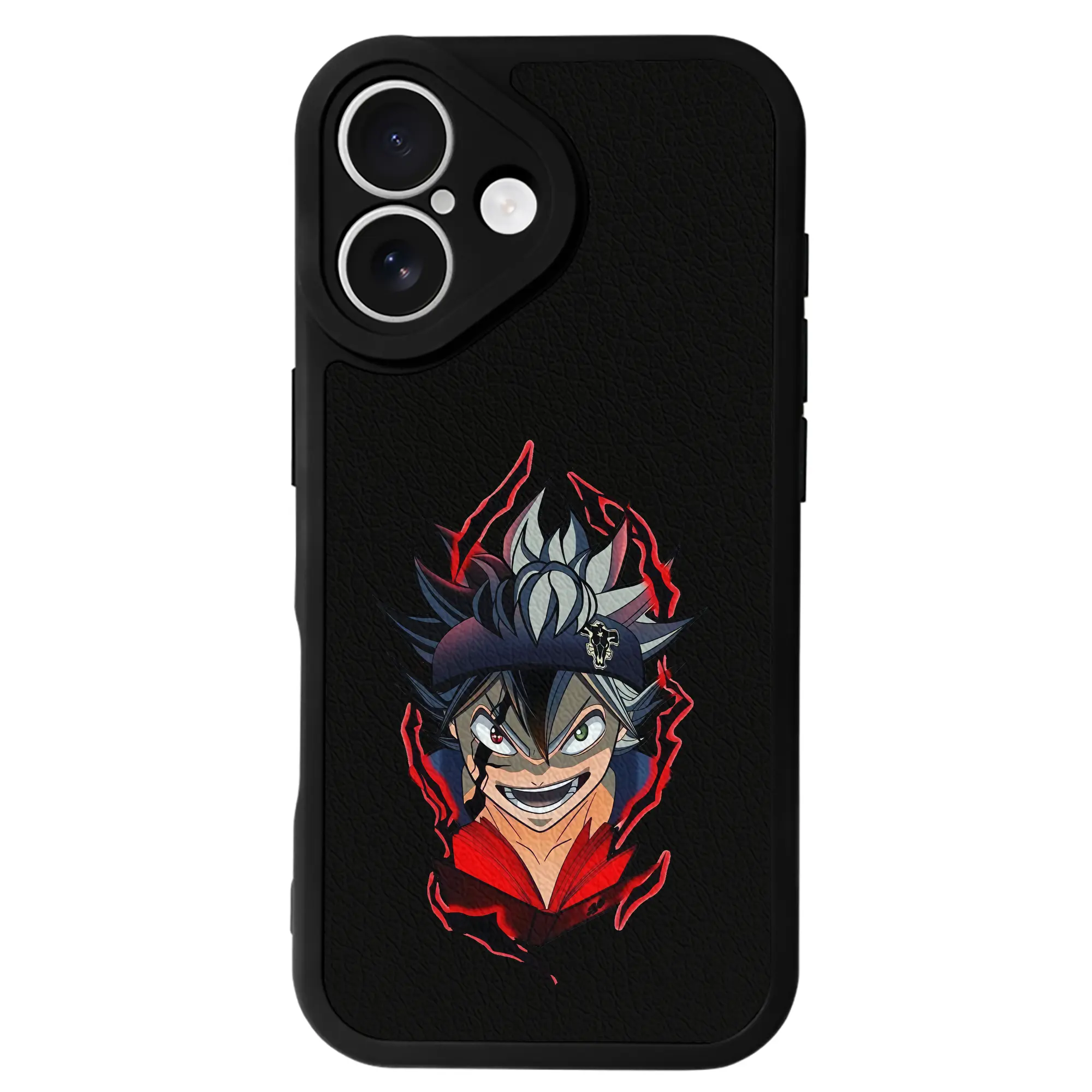 ブラッククローバー グッズ アスタ - IPhone 16シリーズ対応 ・ シリコンスマホケース ・ レザー調 ・ 高精度フィット ・ 耐衝撃 ・ ワイヤレス充電対応 ・ 精密カット